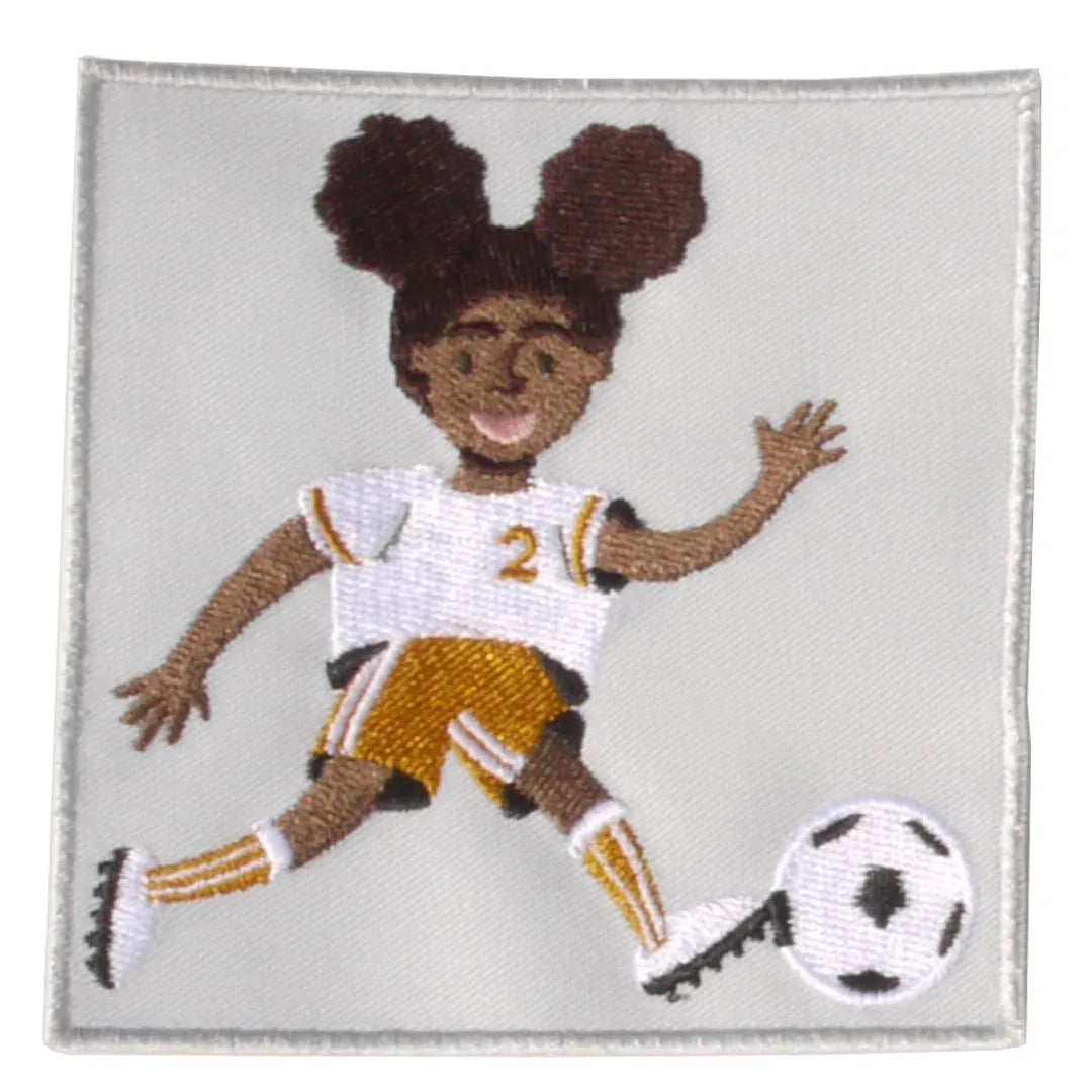 pauakids Bügelbild, gestickt, mit Fußballspielerin